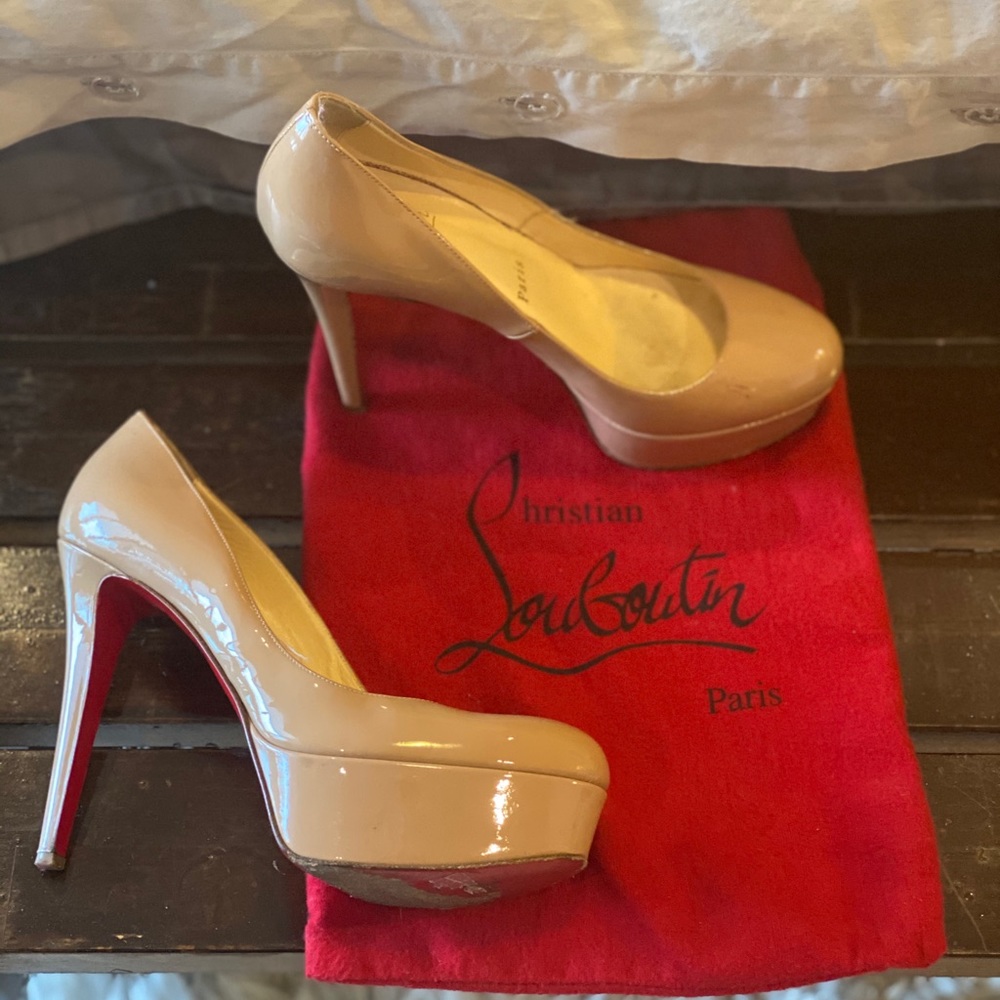 Christian Louboutin Patent Platform Red Sole Pumps